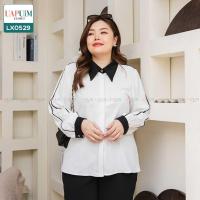 ราคา LX0529 เสื้อแขนยาว สาวอวบ เสื้อเชิ้ต แขนยาว กระดุมด้านหน้าใช้งานได้จริง ไม่มีซับด้านใน เนื้อผ้าไม่ยืด สวมใส่สบาย เสื้อผ้าพลัสไซส์ เสื้อผ้าสาวอวบ คุณภาพพรีเมี่ยม เสื้อ แขน ยาว คน อ้วน เสื้อ เชิ้ต แขน (