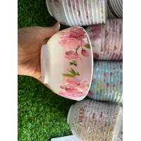 ราคา ถ้วยกินข้าว ถ้วยน้ำชุป ยกโหล 12 ใบ ขนาด 5 นิ้ว ลายดอกไม้สวยงาม (17709525138)