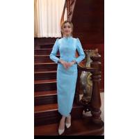 ราคา ชุดไทยจิตรลดาสีฟ้าสำหรับวันแม่ ชุดไทยเรือนต้น ผ้าไหมหม่อนอัดผ้ากาวทั้งชุดเสื้อ ผ้าถุง งานสวยเย็บละเอียดมากค่ะผ้าถุงฟรีไชร์ป้ายตะขอ (15462479786)