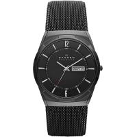 ราคา Skagen Melbye Three Hand Watch with Stainless Steel Mesh Band Black Gray Steel Mesh (19293648635)