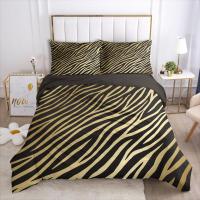ราคา 3D Duvet Cover Set Bedding Sets Comforter Quilt Cover Bed Linen King Queen Black Gold Lotus Design Printed 220x260 Size (16207100451)