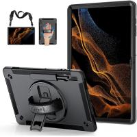 ราคา Miesherk STOCK Case for Samsung Tab S8 Ultra Heavy Duty Rugged Military Grade Shockproof Case for Galaxy Tab S8 Ultra 14 6 Inch 2022 with 360 Stand Handle Shoulder Strap S Pen Holder Black Samsung Ga 