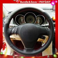 ราคา เคสพวงมาลัยรถยนต์หนังเทียมสีดำ sarung Setir ของ gnupme DIY สำหรับ Old MAZDA 3 MAZDA 5 MAZDA 6 Pentium B70 (21171328097)
