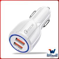 ราคา Wisell Car Chargerหัวชาร์จในรถ QC 3 0 Car charger Adapter 2 พอร์ตการชาร์จ Car charger (19213809861)