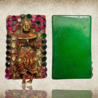 ราคา AD008 สมเด็จโตหลังหยก พิมพ์เทศนาถือพระคัมภีร์ ประดับพลอยเม็ดพระธาตุ ลงรักปิดทอง กรุวังหน้า (21360925163)