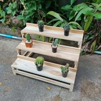 ราคา ชั้นวางบันได แบบ3 ขั้น ชั้นไม้วางของ ชั้นไม้สัก ชั้นวางของ (1237162840)