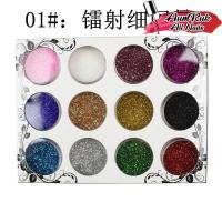 ราคา ชุดรวมกากเพชร ติดเล็บ ตกแต่งเล็บ 12 สี พร้อมส่ง (18541990025)