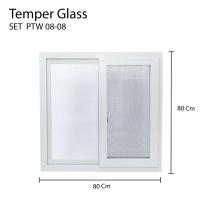 ราคา GALAXY หน้าต่าง บานเลื่อน Temper Glass มุมขาว หน้าต่างกระจก UPVC พร้อมมุ้ง บานหน้าต่าง มี 3 ขนาดให้เลือก (19368255133)