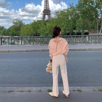 ราคา เสื้อเชิ้ตแขนยาว ผูกโบว์ด้านหลัง (17546885937)