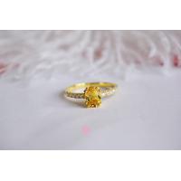 ราคา Rosenmarry แหวนพลอยซิทรินแท้ ตัวเรือนเงินแท้ชุบทอง จัดส่งฟรี RR006 พลอยแท้เสริมดวง ของขวัญ (19254414467)