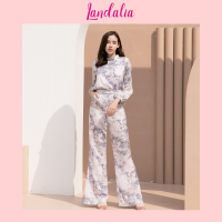 ราคา Landalia Freya flare pants กางเกงแฟชั่น กางเกงผู้หญิง กางเกงขายาว กางเกงขาม้า ชุดไปทะเลสวยๆ ชุดเที่ยวทะเล กางเกงพริ้ว ผ้าพริ้ว ผ้าลายหินอ่อน (6147310201)
