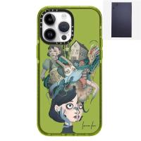 ราคา ร้อน Casetify X Unreal Inc เคสสีม่วงสีเขียวสีม่วงกลิตเตอร์ด้านข้างลายดอกกุหลาบสีชมพูใส Apple IPhone 12 13 14 Pro Max เคสหลังอะคริลิคใสแรงกระแทกอย่างหนัก TPU พร้อมกล่อง (20184570429)