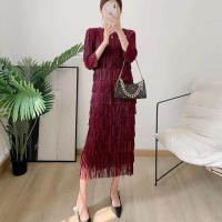 ราคา Issey Miyake ชุดเดรสสั้นสำหรับผู้หญิงชุดเดรสอารมณ์สง่างามมีพู่แบบพับ2022สำหรับต้นฤดูใบไม้ร่วงชุดเดรสชุดกระโปรงเป็นชั้นปลายสูงแขนยาว7นาที (20167038970)