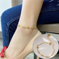 ราคา OYJR สร้อยข้อเท้า ผญ ลายโซ่สีทอง ข้อเท้าเรียบๆสแตนเลสชุบทอง 18k ไม่ลอกดำ (21209691817)