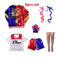 ราคา เด็กหญิงทีมฆ่าตัวตาย Harley Quinn ชุดคอสเพลย์ผู้หญิงฮาร์เลย์ควินน์ชุดฮาโลวีนเด็กผู้หญิงชุดโจ๊กเกอร์เสื้อแจ็คเก็ตฮาเลย์เสื้อยืดกางเกงขาสั้นชุดตัวตลกมอนสเตอร์ช (20404174696)