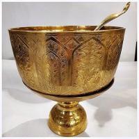 ราคา ขันพาน 8 นิ้ว ตอกลายรวงข้าว ทัพพี ทองเหลืองไทย ลาย Premium (15854361833)