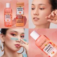 ราคา Kiss Beauty คลีนซิ่ง ที่เช็ดเครื่องสำอางค์ กลิ่นพีช 220ml Innovation Fresh Juice Soothing Gentle Make Up Remover (14248675735)