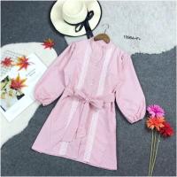 ราคา เดรสสั้น มีหลายสี ลายริ้ว แขนยาว ชุดสีฟ้า แต่งผูกโบว์ที่เอว เสื้อผ้าแฟชั่น เกาหลี ชุดเที่ยว ชุดทำงาน มินิเดรส 10964 (16980210519)