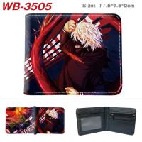 ราคา Tokyo Ghoul กระเป๋าสตางค์พับได้สำหรับเด็กที่ใส่เหรียญกระเป๋าสตางค์อนิเมะ Kaneki Ken พิมพ์ลายการ์ตูนมีสีที่จับบัตรสั้นทำจากหนัง (13193941355)