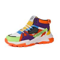 ราคา Autumn New Stylish Colorful Men Shoes Sneakers Hip Hop Platform Sneakers Man Breathable Mesh High Top Shoes Men Fashion Trainer (11646415188)