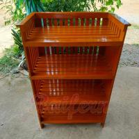 ราคา ชั้นวางของใช้ ของตกแต่งบ้านไม้สัก 63 35 สูง 100 ซ ม ชั้นรองเท้า ชั้นวางของไม้สักทองสีย้อมไม้สัก เคลือบเงา (19292460249)