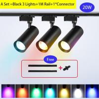 ราคา CHENBEN LED Track Light 7 Colored Lighting 20W Aluminum COB Track Lighting Spotlight RGB Stage Light Home Party Clothing Store Valentines Day Atmosphere Decorative Lighting Fixtures (21131866208)
