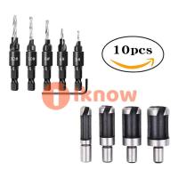 ราคา I Know Cork DrillsClaw Barrel Corkscrew Bitsเครื่องมือรวมTitanium Plated Hexagonal Shank Woodworking Countersink Bits Set (20690967205)