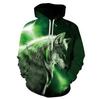 ราคา เสื้อผ้าผู้ชายฤดูใบไม้ร่วง3D เสื้อฮู้ดพิมพ์ลายหัวหมาป่าเสื้อฮิปฮอปแขนยาวมีฮู้ด (10502273138)