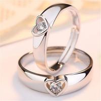 ราคา Khun Chay สต็อกไทย แหวนคู่แฟชั่น เครื่อประดับ ชายหญิง รูปหัวใจประดับเพชร (16424885455)