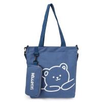 ราคา YXIN BEAR กระเป๋าสะพายข้างใบใหญ่ กระเป๋าถือน่ารักๆ กระเป๋าผ้ามินิมอล Tote Bag ผ้าแคนวาส (17965563692)