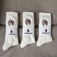 ราคา EARLY GATES ANEW FootJoy J LINDEBERG BAPE ape head big LOGO embroidery Japanese trendy socks solid color towel bottom high top sports mens and womens mid tube black and white socks (20498974106)