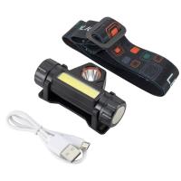 ราคา โคมไฟไฟฉายขนาดเล็กสำหรับพกพา Q5ไฟคาดศีรษะ COBโคมไฟ LED พับได้18650ในตัวโคมไฟ (19070348064)