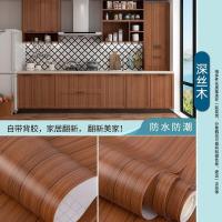 ราคา Desktop sticker waterproof self adhesive wallpaper table cabinet door desk furniture renovation moisture proof scrubable wood grain wallpaper (20357214445)