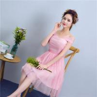 ราคา ชุดราตรีสั้นเกาะอกสายเดี่ยวสีชมพูอ่อนหวาน (20848517582)