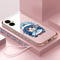 ราคา เคสสำหรับ Tecno Camon 18 Camon 18 P Camon 19 Camon 19 Camon 19 Neo Camon 19 Pro Camon 19 Pro 5G ฟรีสายคล้อง สาวน่ารักขอบสี่เหลี่ยมลวดลายเคสโทรศัพท์ชุบหรูหราเคสโทรศัพท์นิ่ม (20802886990)