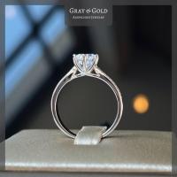 ราคา RG591 แหวนเพชรสังเคราะห์ CZ เพชรชู 1 กะรัต บ่าเพชรขนาน ตัวเรือนเงินแท้ 92 5 ชุบทองคำขาวโรเดียม Gray Gold Jewelry (21359406349)