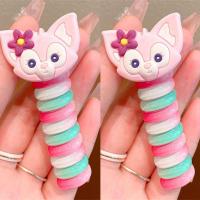 ราคา Sanhez ยางมัดผมสายโทรศัพท์2ชิ้นสำหรับเด็กผู้หญิงสไตล์เกาหลีมัด Spiral Rambut ตรงมัดผมสำหรับเด็กสายรุ้งโบว์ไข่มุก (20458057861)