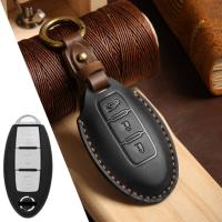 ราคา Car Key Case Cover Fob Holder Leather Pouch Keychain Accessories for Nissan Sylphy Bluebird Qashqai Tiida X Trail Bluebird Shell (16241708849)