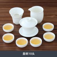 ราคา Dehua White Porcelain Teaware Set Home Living Room Small Set White Jade Gongfu Teapot Cover Teacup Office Set (14660778280)