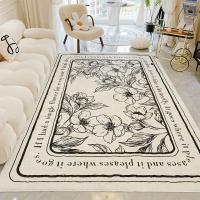 ราคา CATNAP พรมปูพื้น พรมขนนุ่ม ลาย ดอกไม้ สีขาว ดำ ขนาด 120x160 cm 140x200 cm 160x230 cm (20720434085)