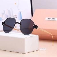 ราคา The newest 2022 Korean version of sweet MIUMIU high end fashion rimless sunglasses for women 012 (20630886830)