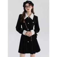 ราคา ชุดเดรสสไตล์ฝรั่งเศสเรียบหรูแบบชาแนลสำหรับผู้หญิงเดรสเชิ้ตแบบใหม่ฤดูใบไม้ร่วงและฤดูหนาวปี2023เดรสสีดำดูแพงสำหรับคนตัวเล็ก (21322231288)