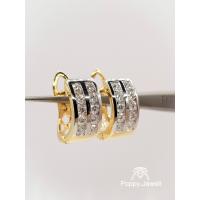 ราคา ต่างหูเพชรแท้ ทองแท้ รุ่น Double Row Earings (12545808816)