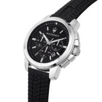 ราคา COD Maserati success 44mm Black Silicon Chronograph Mens Watch R14 (16545143740)