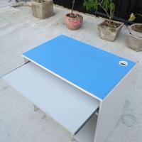 ราคา โต๊ะทำงาน โต๊ะคอลเซนเตอร์ Telesale ท็อปไม้สีฟ้า ขาไม้สีเทา (19496870017)