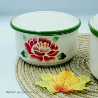 ราคา ถ้วยฝาปิด ชามฝาปิด ชุดชามฝาปิดเซรามิก ชามตุ๋นมีฝาปิดเซรามิค เก็บอาหาร ถ้วยมีฝาปิด ลายดอกวินเทจ เข้าไมโครเวฟได้ (20682687689)