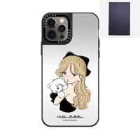 ราคา Casetify X Mikko เคสกระจกดำเงินเด็กผู้หญิง มูส สีดำ Apple IPhone 12 13 14 Pro Max ปกแข็งฝาหลังพร้อมด้วยกล่องแกะสลักโลโก้แถบด้านข้าง (19421754686)