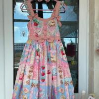 ราคา Lolita Jsk Dress Cartoon Print Tea Party Japanese Summer Sleeveless Sweet Bow Lace Kawaii Princess Cute Strawberry Sling Dresses (19714301749)