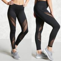 ราคา Mode Shop HangQiao Hot Women Fashion Sports Yoga Full Length Pants Tight Mesh Fitness Leggings Stretch Trousers Black (20034037462)