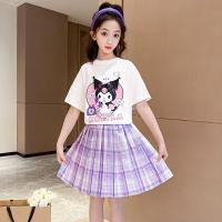 ราคา Sanrio Kuromi Cinnamoroll ชุดเสื้อยืดเด็กผู้หญิงและ JK กระโปรงลายสก๊อต2ชิ้นพร้อมโบว์ฟรีชุดชุดปาร์ตี้คอสเพลย์นักเรียน (21198592599)